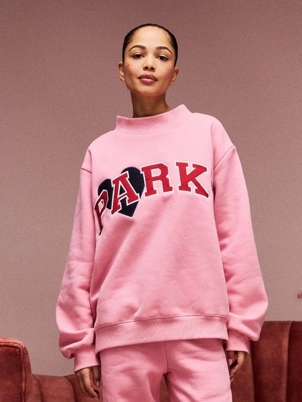 Relaxed Pink Logo Crewneck Sweatshirt